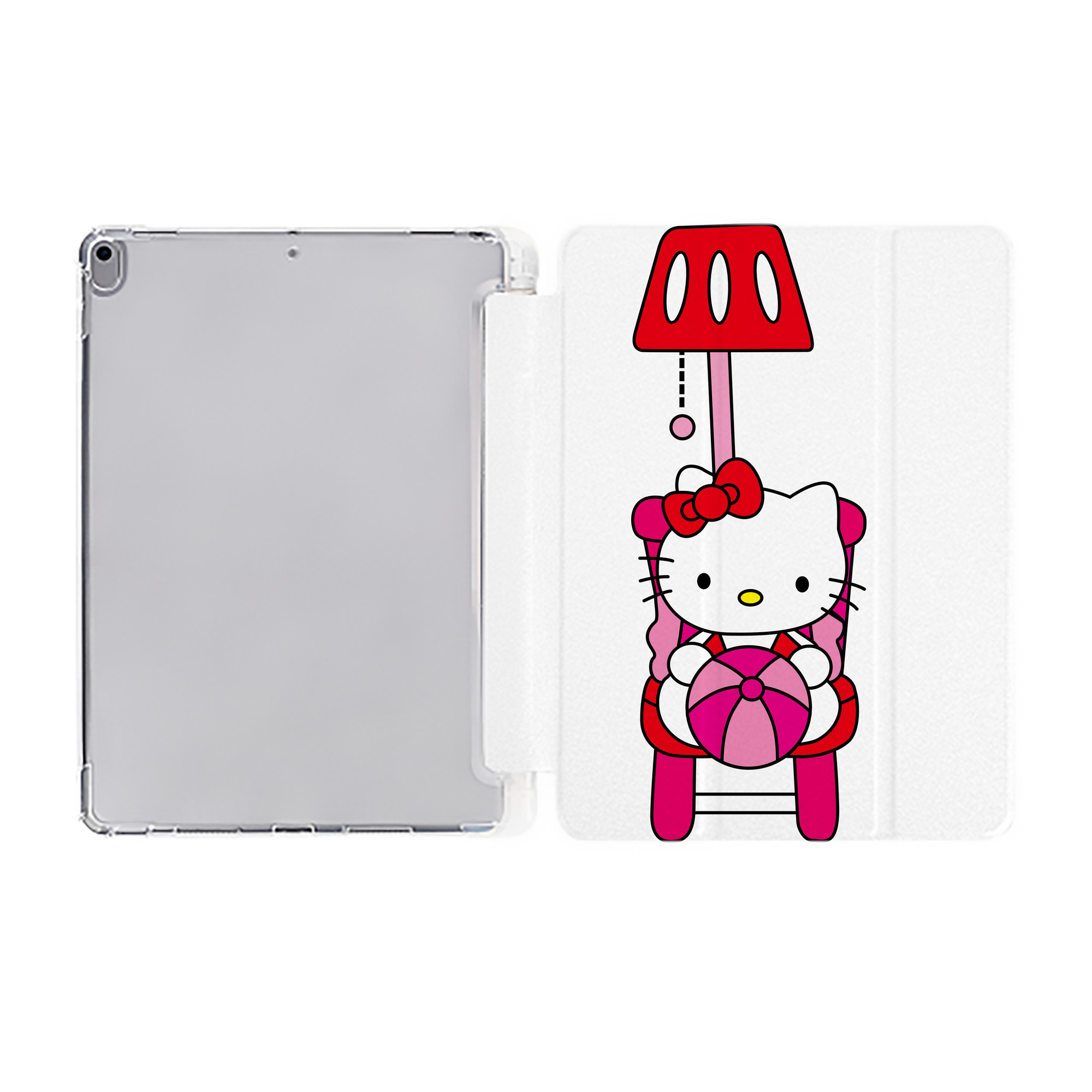 （画像用） Hello Kitty ハローキティ IPad ケース ペン収納付き 三つ折りスタンド PUレザー×シリコン 対応機種9.5/10.5/10.9インチ